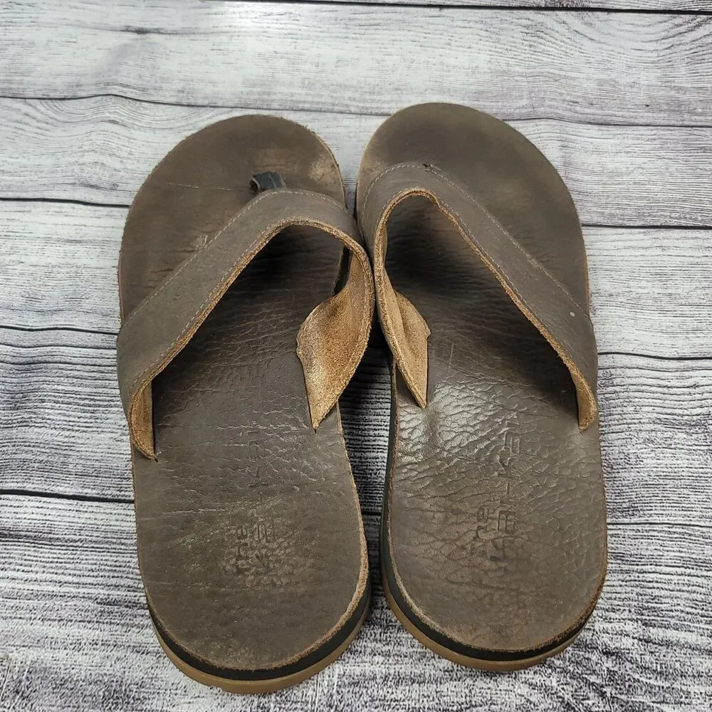 The Kai Kai Brown Leather Slides Flip Flop Comfort Sandals
